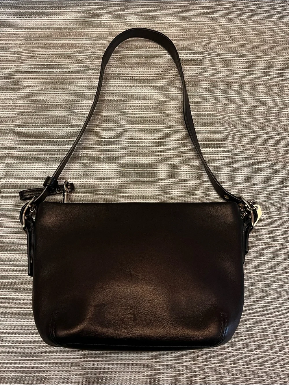 Vintage Coach Legacy Demi Black Leather Baquette Shoulder Bag Never Used
